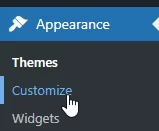 Pick appearance, then customize on the WordPress admin menu to get to the blog page settings